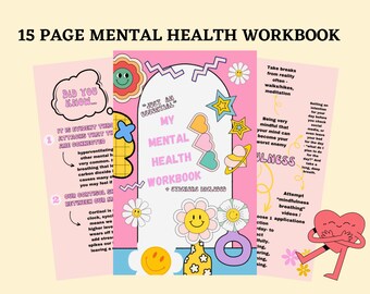 Cuaderno de salud mental para la atención plena, Cuaderno de trabajo de autocuidado para la salud y el bienestar, Kit de salud mental, Regalo de salud mental
