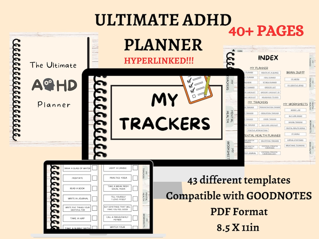 ADHD Digital Planner, Content Planner, Digital Download, ADHD Goodnotes ...