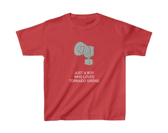 KIDS Just a Boy Who Loves Tornado Sirens 2001 Heavy Cotton™ Tee