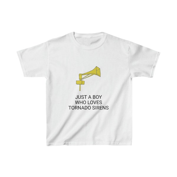 Just a Boy Who Loves Tornado Sirens Kid's T-Shirt (Thunderbolt)