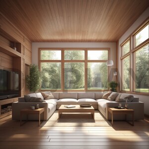 Family Room Virtual Background, Office Backdrop, Zoom, Facebook, Microsoft Teams, WebEx, Skype, Google Meet, Wooded, Cozy Cabin, Shop Bundle