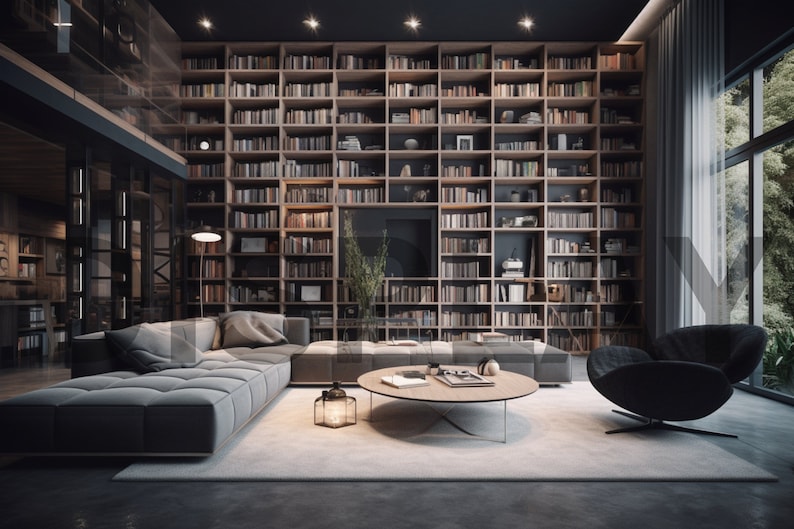 Living Room Virtual Background, Book Shelves Backdrop, Facebook