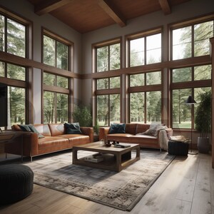 Family Room Virtual Background, Office Backdrop, Zoom, Facebook, Microsoft Teams, WebEx, Skype, Google Meet, Wooded, Cozy Cabin, Shop Bundle