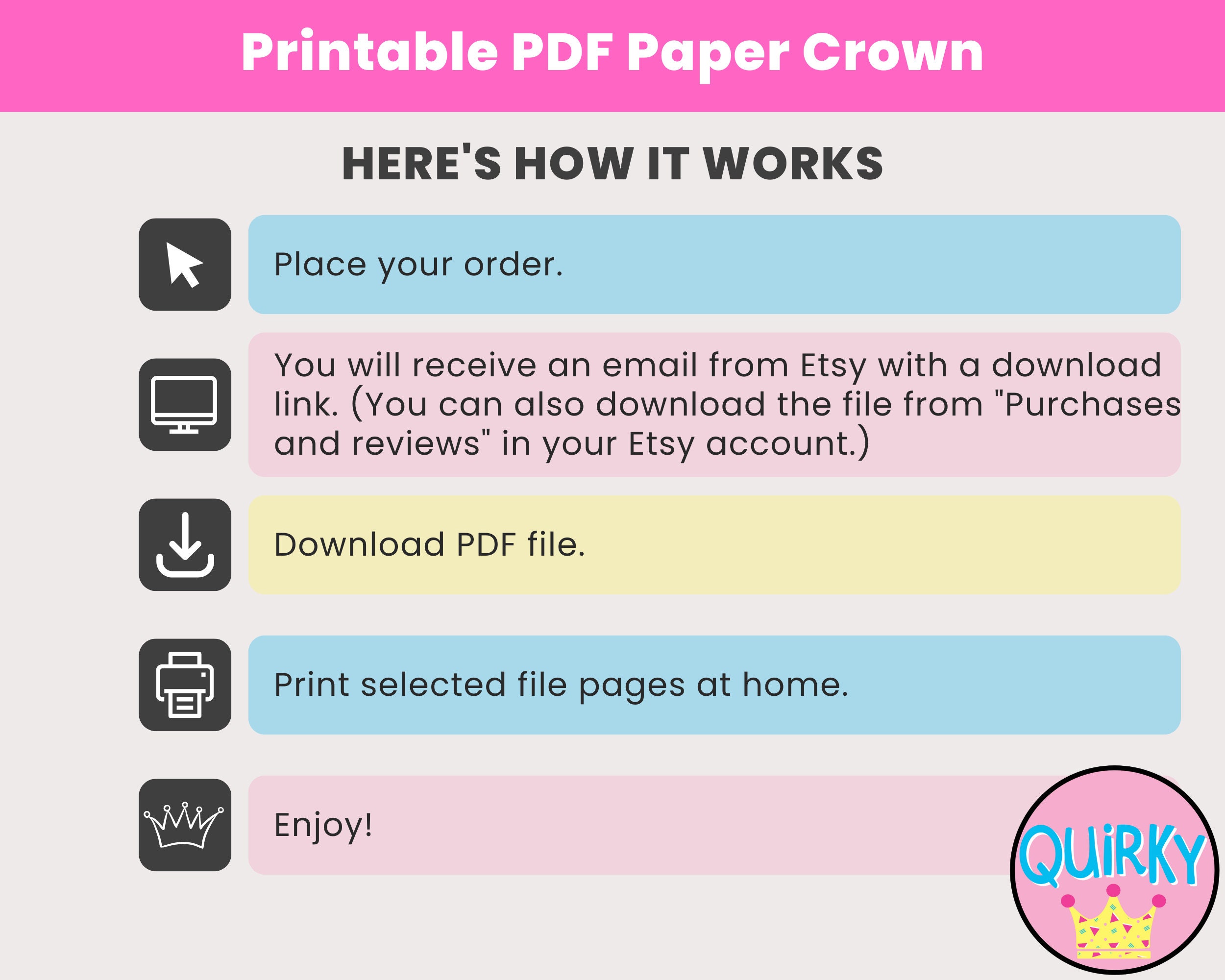 Unicorn Birthday Crown Printable Template | DIY Kids Craft Project for ...