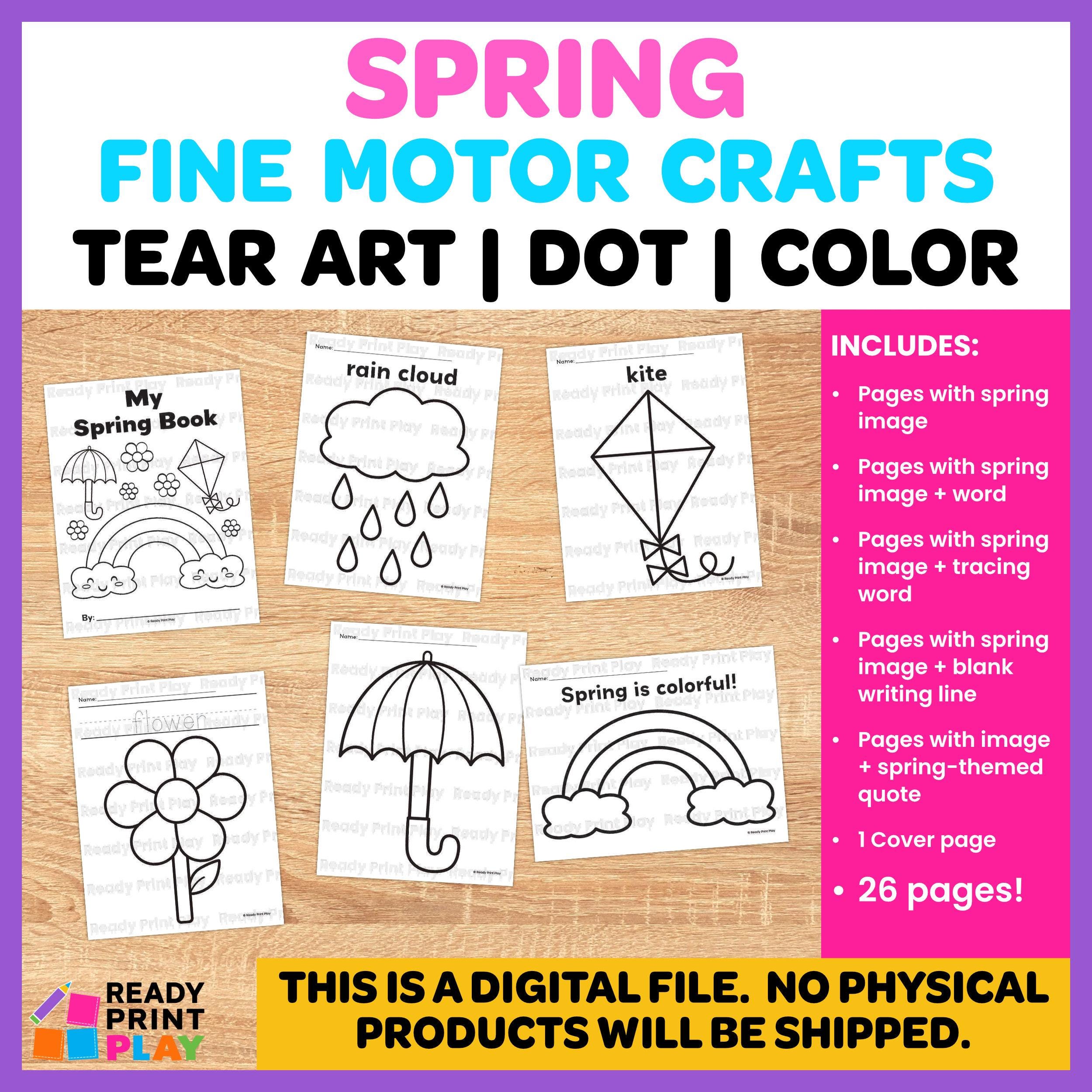 Spring Fine Motor Tear Art Crafts | Preschool Center Activity - Etsy