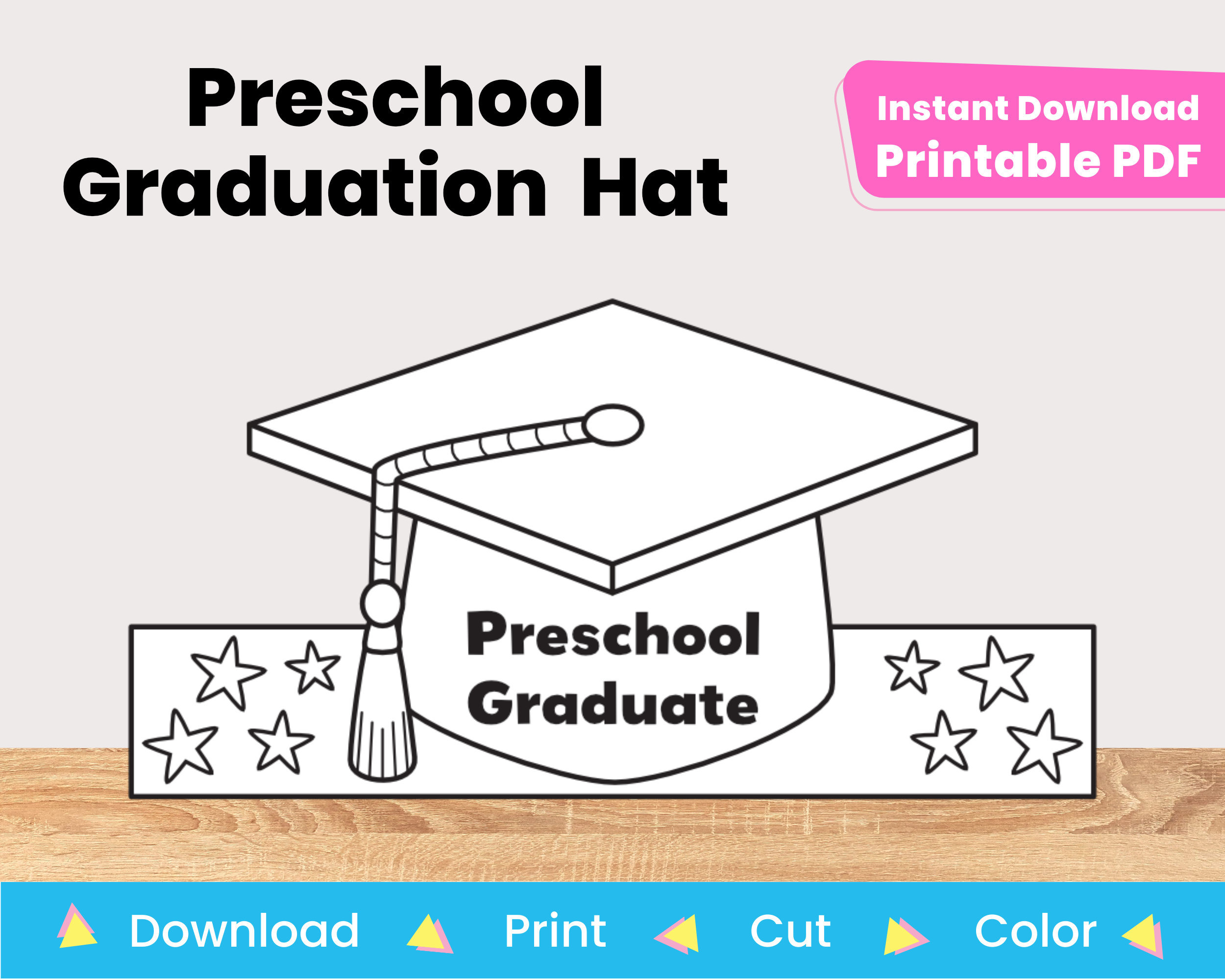 2023 PRE-K Graduation Cap Topper Printable, Graduation Printable,  Graduation Hat Design, Graduation Topper Printable, Digital, Prek Grad PDF  