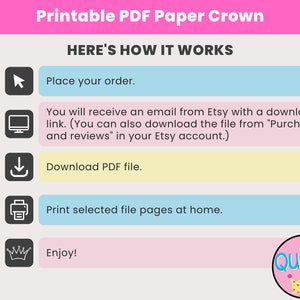 Easter Bunny Ear Egg Printable Paper Crown Hat Template DIY Kids Craft Project For Coloring Instant Digital Download image 5