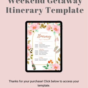 Weekend Itinerary Template, Surprise Weekend, Agenda, Spring, Vacation ...