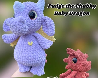 PDF ONLY- 2-in-1 Pudge the Chubby Baby Dragon Pattern with Smaug Mod