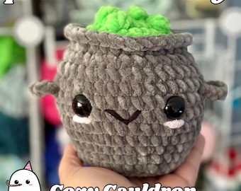 PDF ONLY--Low Sew Bubbling Cozy Cauldron Crochet Pattern Halloween Witchy