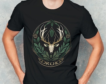 Druid Tee Shirt, Unisex Jersey Short Sleeve Tee, Graphic Design Minimalist Gaming, Video Game Merch, Video Game Tee Shirt, Gamer Gift