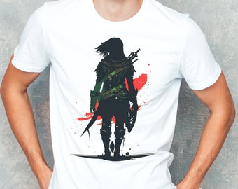 Rogue Tee Shirt, Unisex Jersey Short Sleeve Tee, Graphic Design Minimalist Rogue, Video Game Merch, Video Game Tee Shirt, Gamer Gift