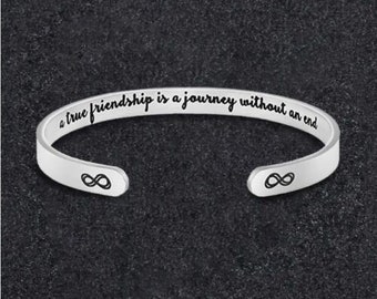 Show Your Friendship with a Personalized Stainless Steel Cuff Bangle Bracelet