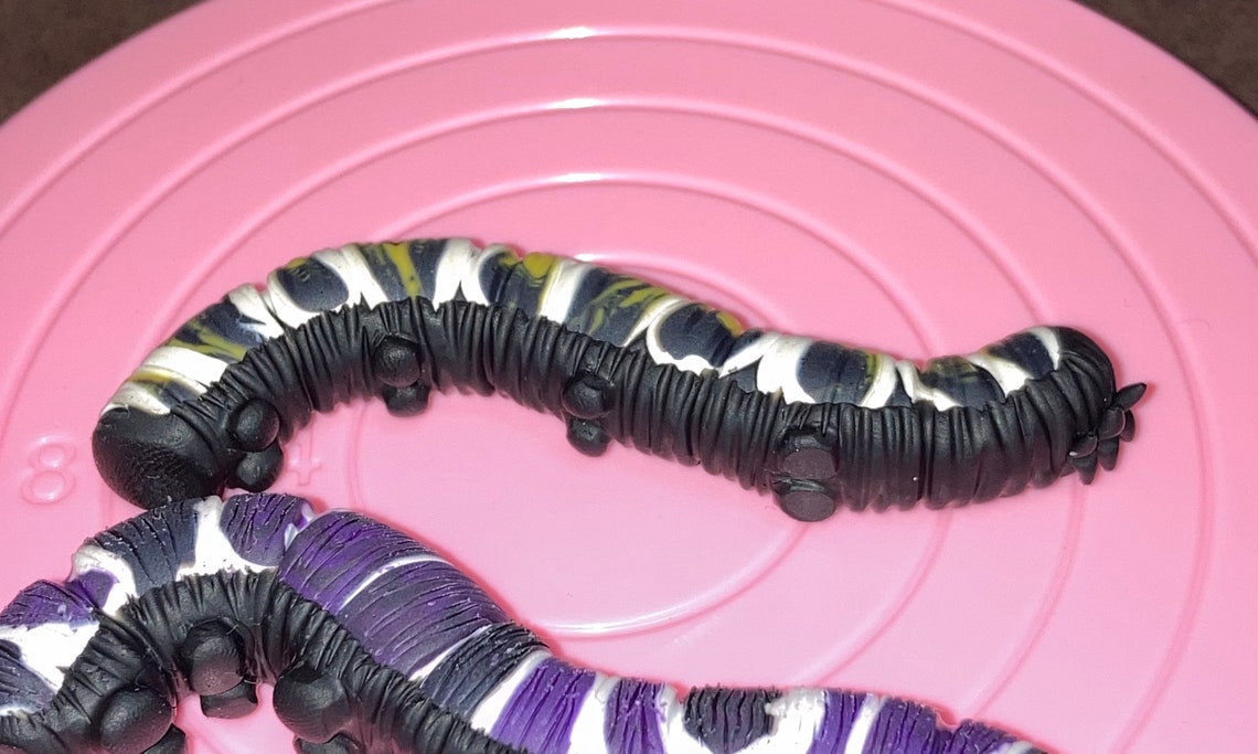 Black and Yellow Caterpillar Sculpture Etsy