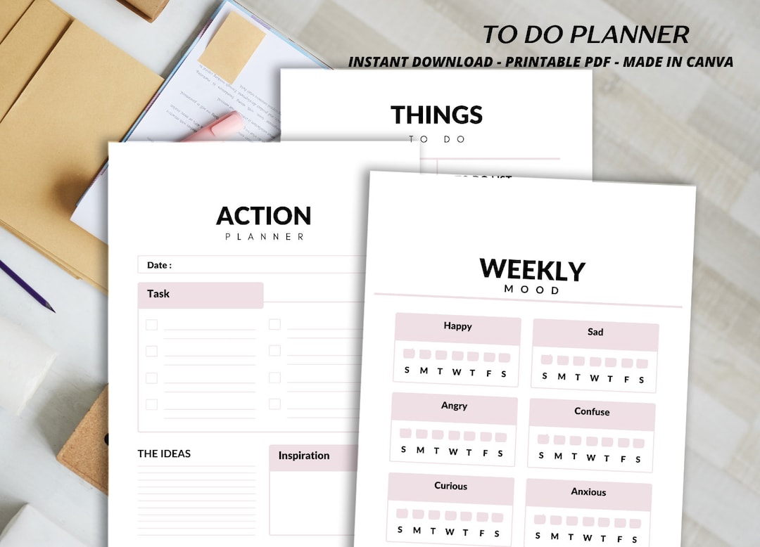 ADHD Planner Template Canva Printable Daily Schedule Print at Home ...
