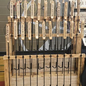 Handcrafted Fire Poker – Engraved Wood Handle, Personalized Custom Campfire Tool, Heavy Duty Steel