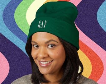 GAY Embroidered Beanie: LGBTQ Pride Clothing