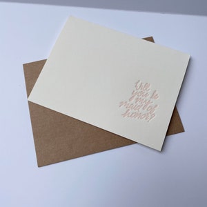 Will You Be My Maid of Honor Letterpress Printed Greeting Card with Envelope image 7