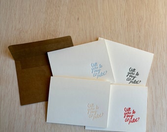 Will You Be My Co-Pilot Letterpress Printed Greeting Card with Envelope