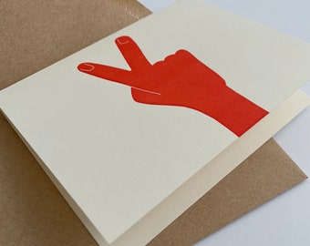 Peace Letterpress Printed Greeting Card with Envelope