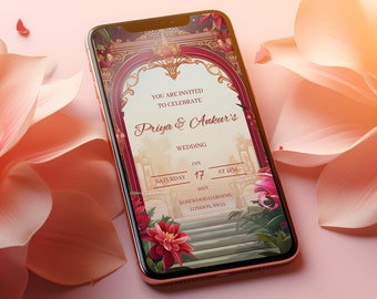 Indian Wedding Invitation Animated Digital & Printable | Desi Card Invite, Hindu Wedding Invite, Muslim E-Card, South Indian Wedding