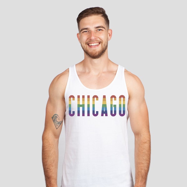 Chicago Pride Tank Top - Chicago LGBT Tank Top - Chicago Men's Apparel - Chicago Gifts - LGBT Shirt - Gay Pride Tank - 312 - 773 - 630