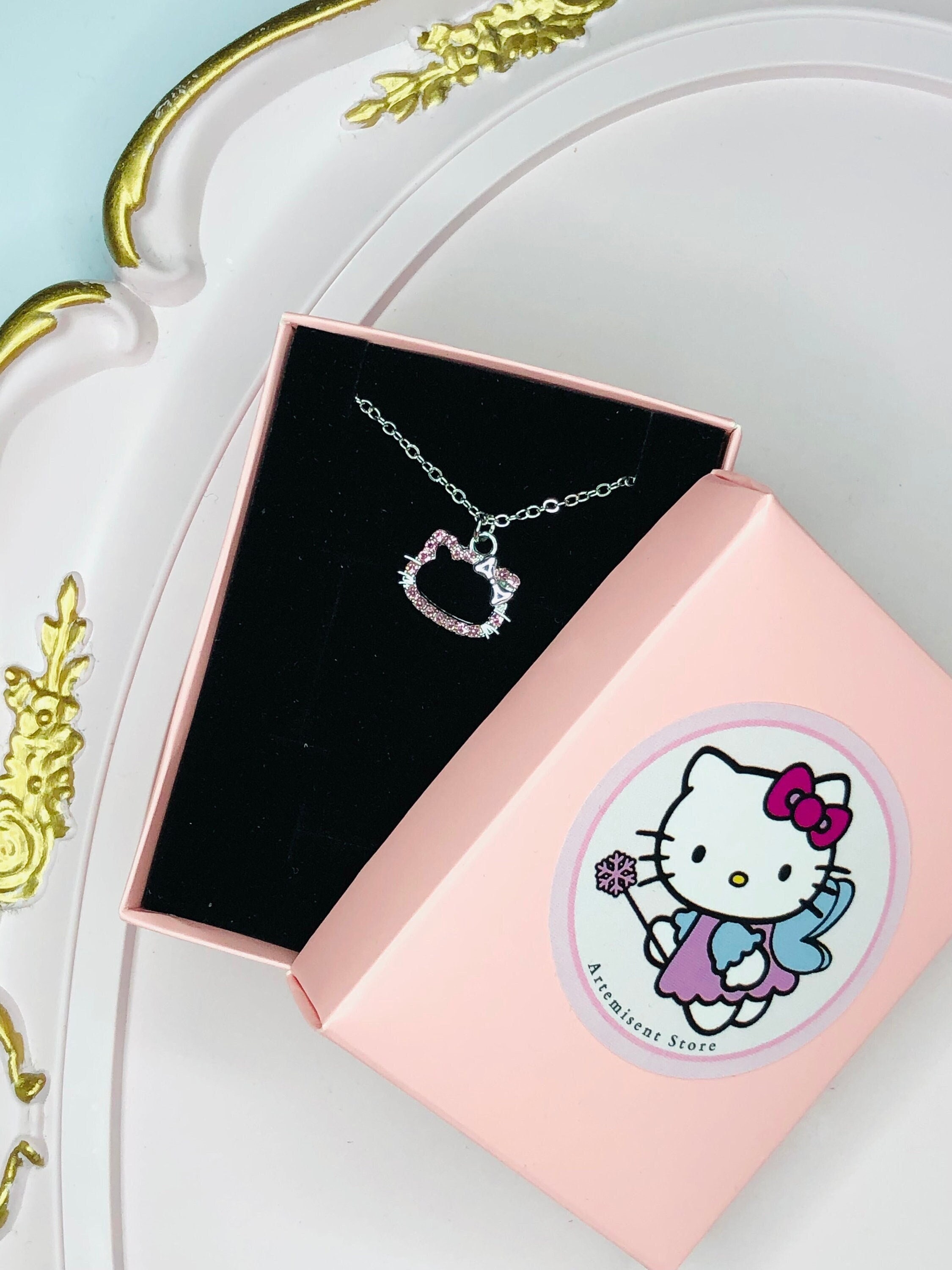 Hello Kitty Heart Eye Pendant with Chain Necklace