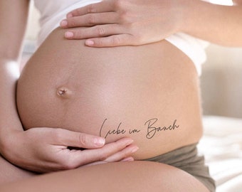 Liebe im Bauch Body-Tattoos, Schwangerentattoos, Ostergeschenk, Fotoshooting, Schwangerschaftsverkündung, Geschenk für Schwangere