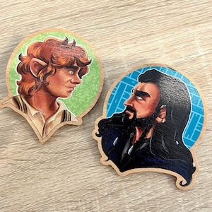 Bilbo and Thorin Wooden Pins
