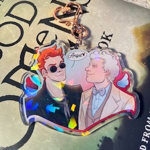 Aziraphale and Crowley Keychains