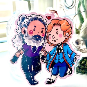 Gentlebeard Acrylic Keychain: Rose Gold Clasp, Glitter Design