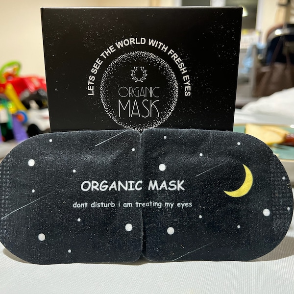 Organic steam eye mask made for sleep dark circle tired eyes stress reliever