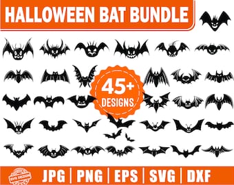 Bat Svg, Halloween Bat Svg Bundle, Halloween Design Svg, Flying Bat Wings, Bat Spooky Digital Design, Night Bat Svg, Bats Flying Svg.