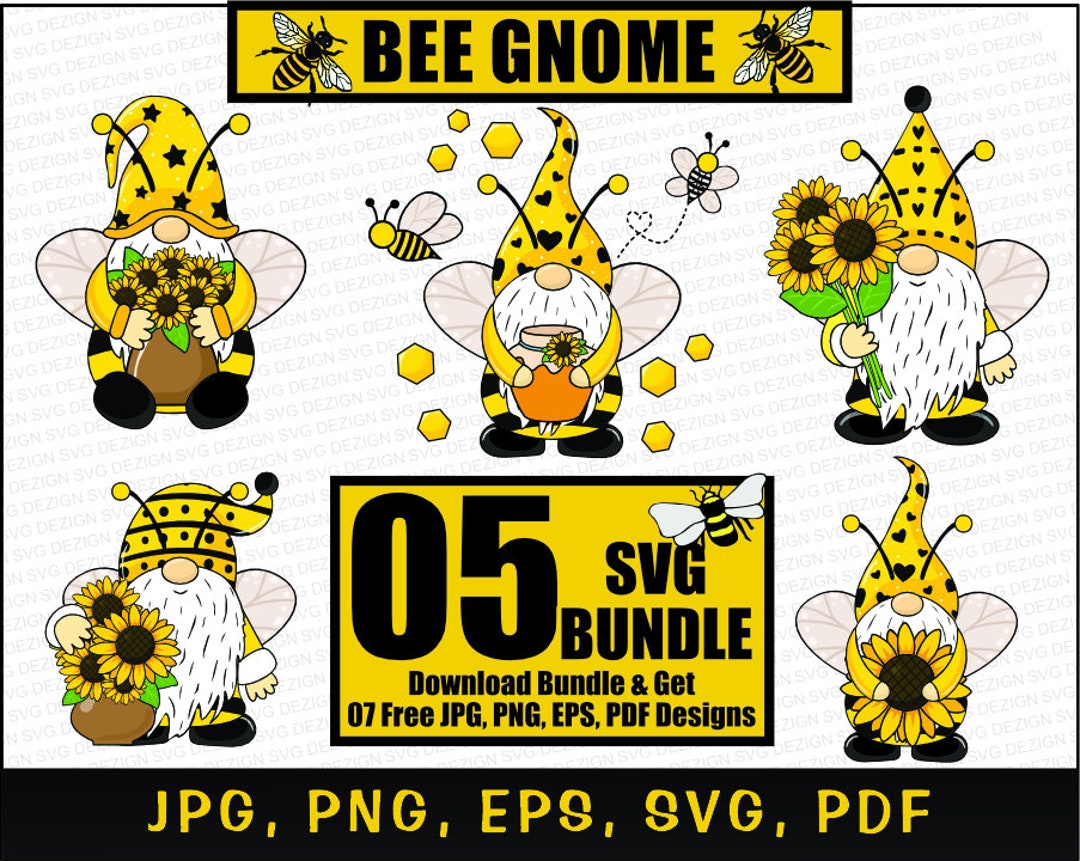 Bee Gnome Svg | Spring Gnomes Cut Files | Summer Gnomes Svg | Honey ...