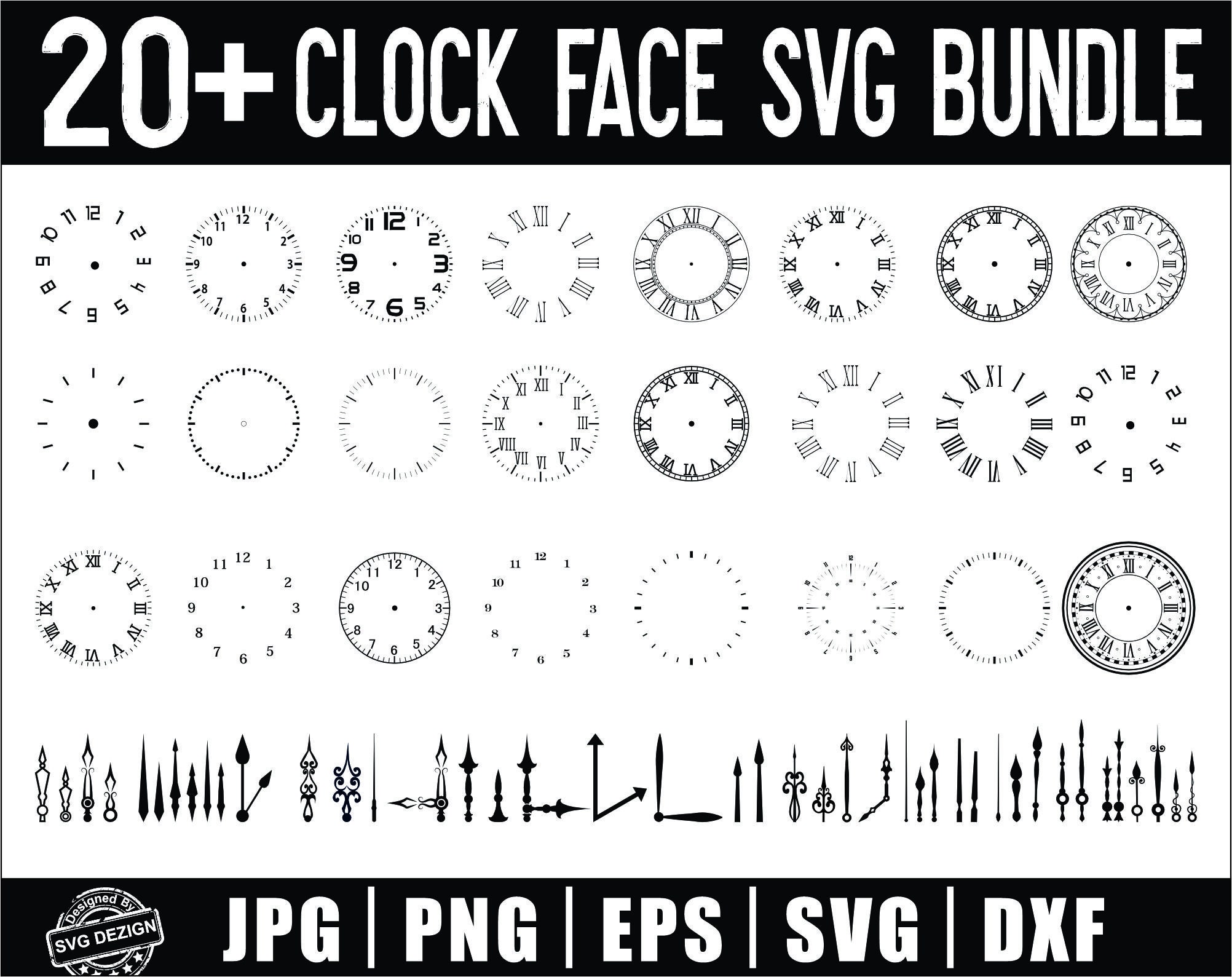 Clock Face SVG Bundle, Clock Face, Clock Face Clipart, Clock Face Cut