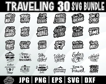 Reise SVG Bundle, Reise Zitate SVG-Dateien, Abenteuer SVG, Weltreise SVG, Reisender SVG, Road Trip SVG, geschnittene Datei, printable, Silhouette
