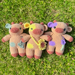 3 in 1 Cow Crochet Pattern / Sunflower Cow Crochet Pattern / Lavender Cow Crochet Pattern / Clover Cow Crochet Pattern / PDF US English