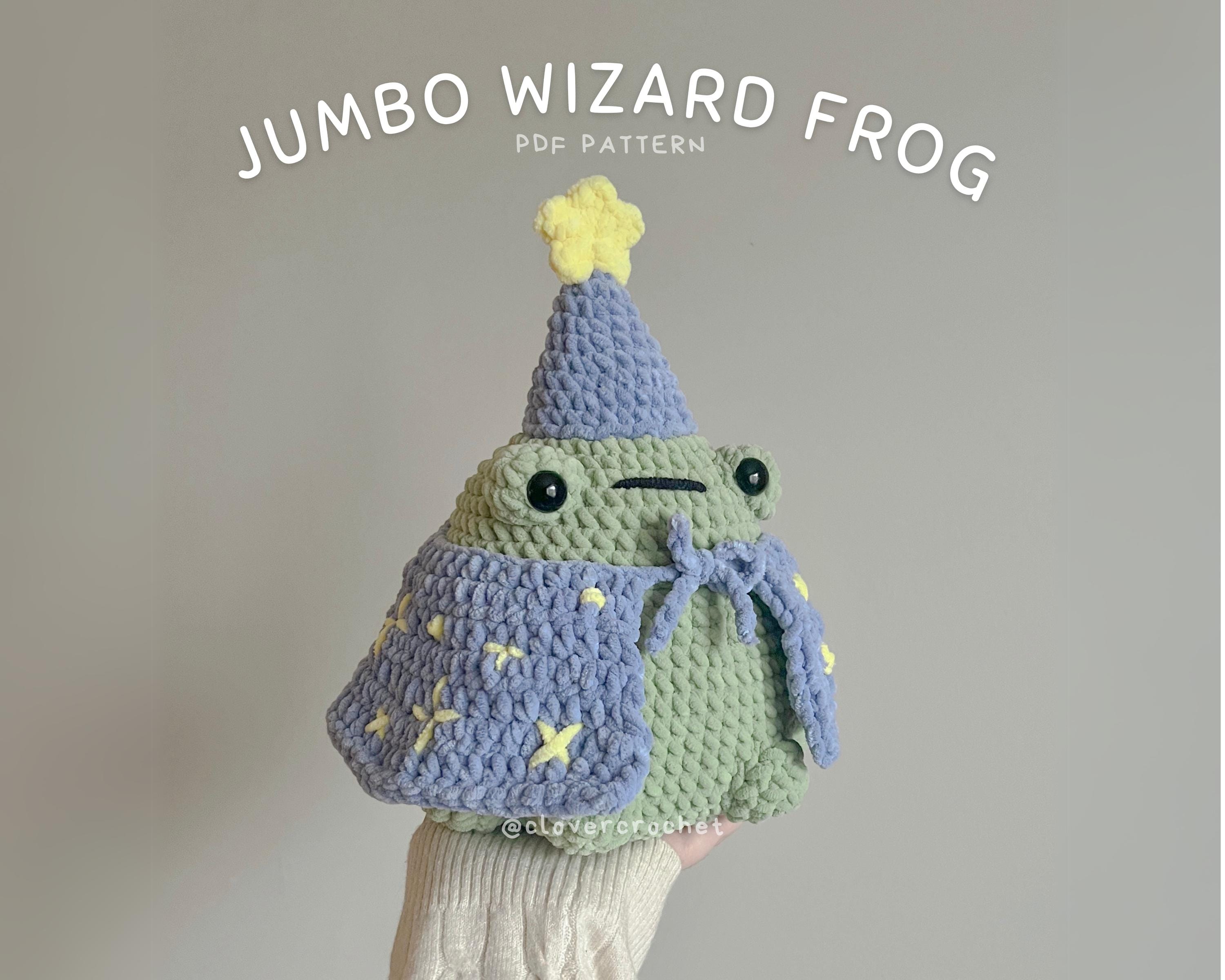 Jumbo Wizard Frog Crochet Pattern / Chunky Crochet Wizard Mage