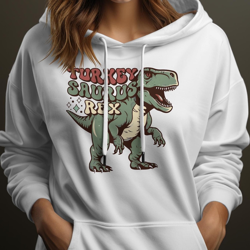 Turkey Saurus Rex Hoodie, Hoodie For Thanksgiving, Christmas, Hoodie Holiday Wear, Thanksgiving Hoodie, Comfy, Thankful Hoodies, Cool Hoodie Designed By Shirttrendz