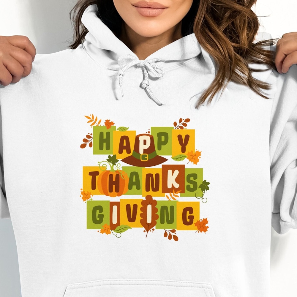 Happy Turkey Day Hoodie, Cozy Hoodie, Christmas, Hoodie Holiday Wear, Thanksgiving Hoodie, Comfy Hoodie, Thankful Hoodies, Gift For Her Designed By Shirttrendz