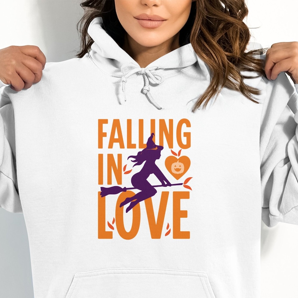 Falling In Love Fall Hoodie, Cozy Hoodie, Christmas, Hoodie Holiday Wear, Thanksgiving Hoodie, Comfy Hoodie, Thankful Hoodies, Gift For Her Designed By Shirttrendz