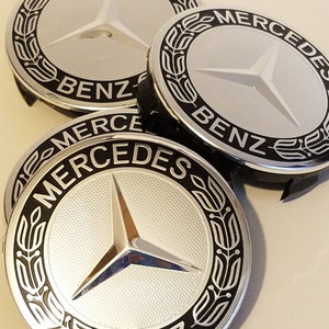 Black Wreath Mercedes Benz AMG 75mm Wheel Center Rim Rims Hub Cap Caps hubcap 4pcs