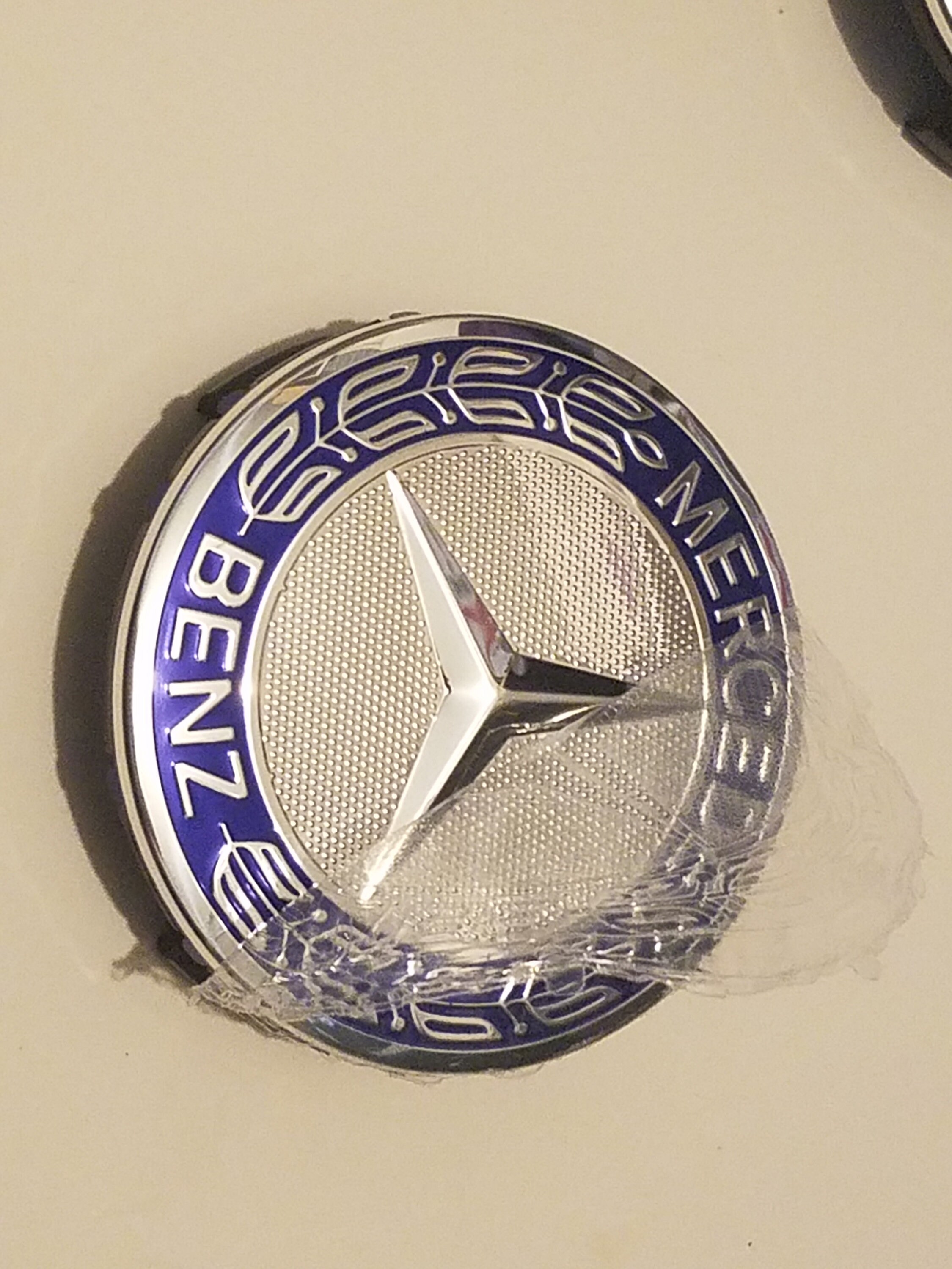 Blue Wreath Mercedes Benz AMG 75mm Wheel Center Rim Hub Caps Hubcap ...