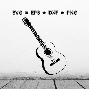 Akoestische gitaar SVG | Gitaar digitaal vectorbestand voor Cricut | Gitaar Png | Gitaar Dxf | Gitaareps | Gitaar direct downloaden
