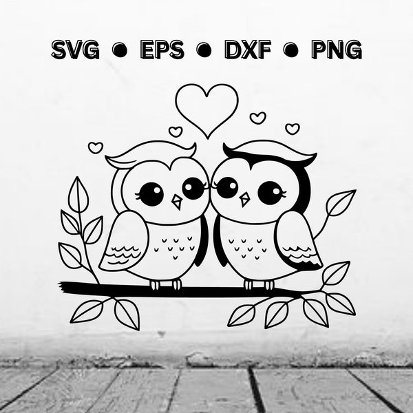 Owl Couple SVG | Owls Digital Vector Cut File | Owl Always Love You SVG | Wedding Svg Png Dxf Eps | Owl Love Digital Download for Cricut