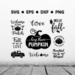 Fall Bundle SVG | Fall Bundle PNG | Pumpkin Spice Svg | Hey There Pumpkin Svg | Hello Fall Svg | Instant Download Vector for Cricut or Laser