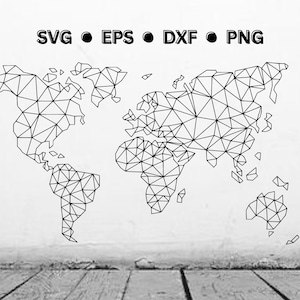 Weltkarte SVG | Umriss Karte Laser Cut Vektor Datei | Weltkarte Png | Weltkarte Eps | Weltkarte Dxf | Sofort Download für Cricut