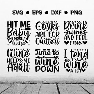 Lustiger Wein SVG Bundle | Wein SVG | Wein PNG | Wein Zitate | Wein Digitale Vektordatei für Cricut | Wein Sofort Download