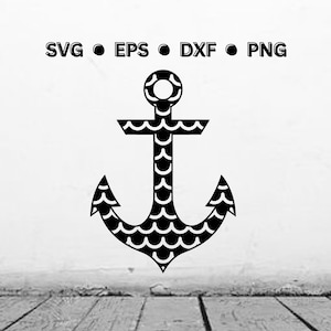 Anchor SVG | Anchor Digital Vector Cut File for Cricut or Laser | Anchor Png | Anchor Dxf | Anchor Eps | Nautical Digital Download