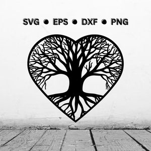 Tree of Life SVG | Heart Tree of Life Digital Vector File | Tree Svg | Tree Png | Tree Eps | Tree Dxf | Tree Digital Download for Cricut